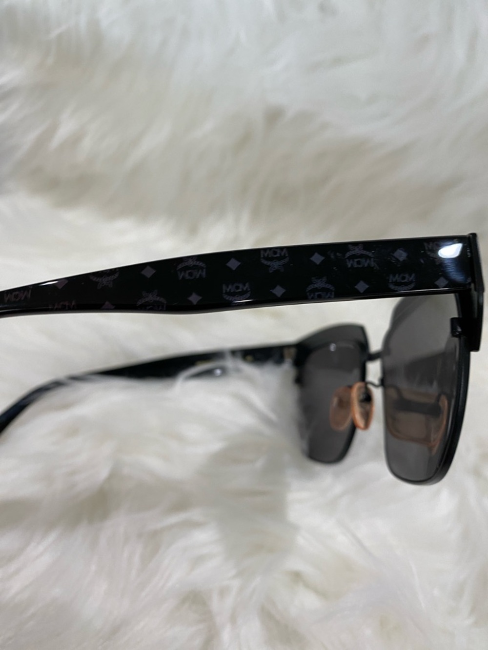 MCM Black Frame Sunglasses with Blue Mirrored Lenses NWOT - Picture 9 of 11